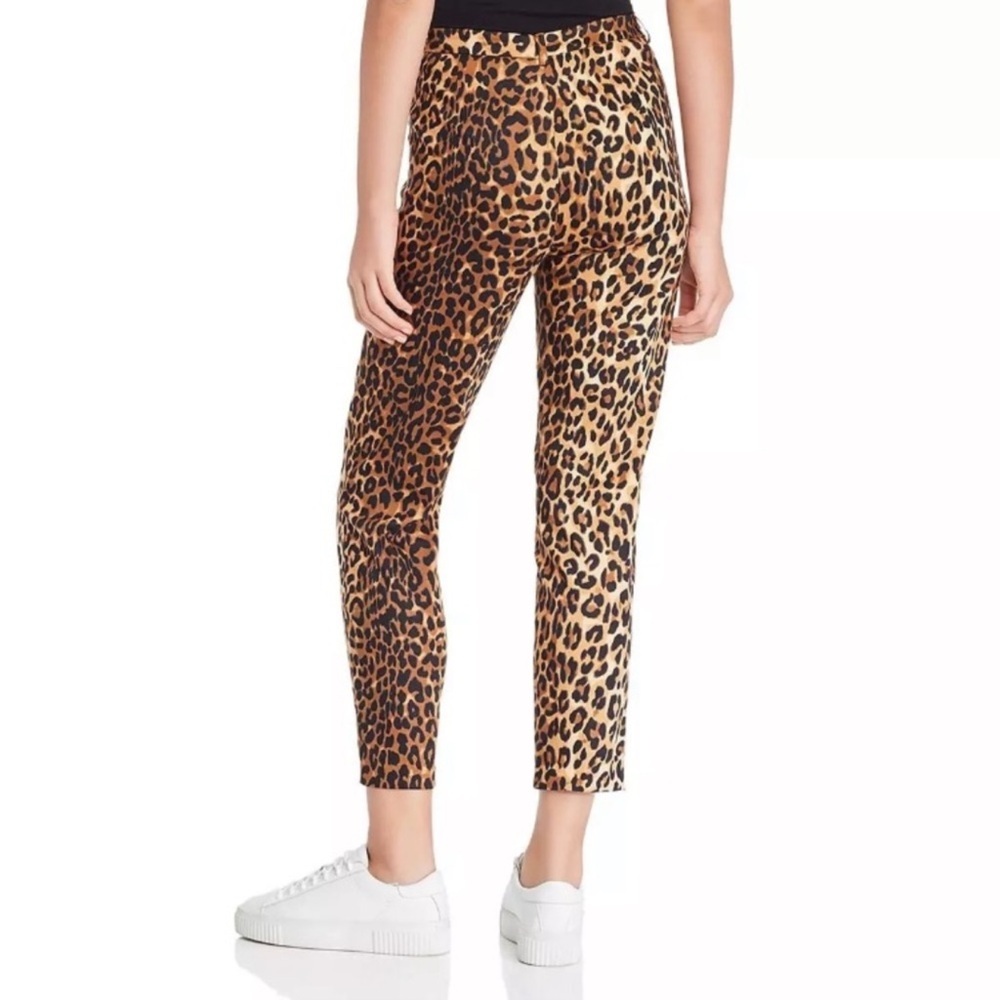 Lucy Paris Nahla Brown Leopard Print Straight Leg Pants Women's Sz XS NWT - Picture 2 of 6